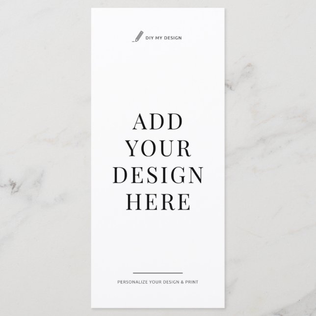 Dinner Menu Printing 4x9" Upload Your Design (Front)