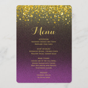 Dinner Menu Purple and Gold