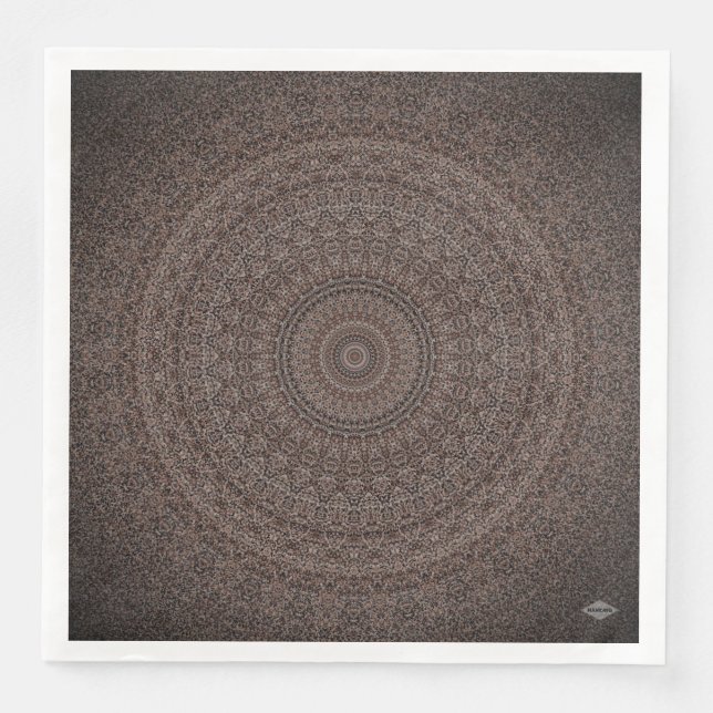 Dinner Napkin Brown Mandela Design HAMbyWG (Front)