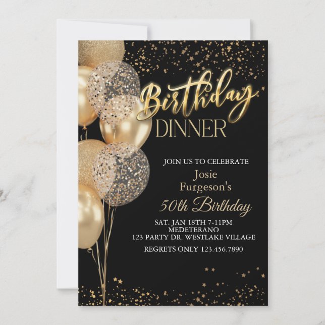 Dinner Party, Any Age, Birthday Dinner Invitation (Front)