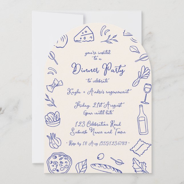 Dinner Party Arch Invitation Amalfi Coast (Front)
