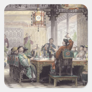 Dinner Party at a Mandarin's House, from 'China in Square Sticker