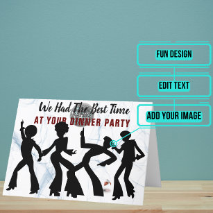 Dinner Party Disco Spilled Wine Design Thank You Card