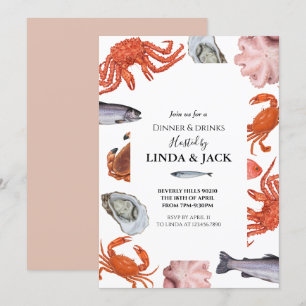 Dinner party invitation Seafood Theme