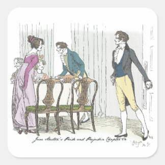 Dinner Party, Jane Austen Pride and Prejudice Square Sticker