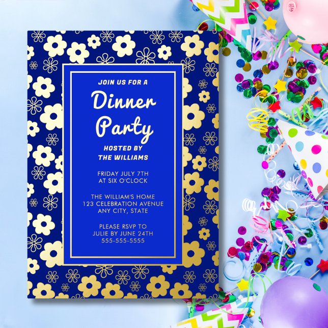 Dinner Party Retro Fun Flowers Celebration (Creator Uploaded)