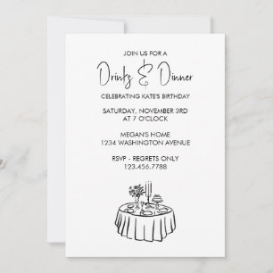 Dinner Party Simple Elegant Invitation