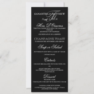 Dinner party wedding rehearsal black white invitation