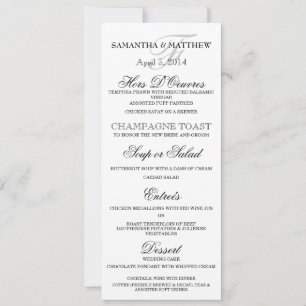Dinner party wedding rehearsal minimalist menu invitation