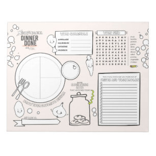 Dinner Place-mat Activity Pages Notepad