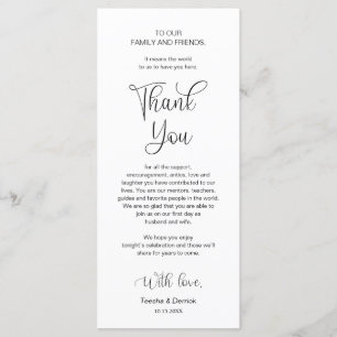 Dinner Place Setting Thank You, Black Font Cards