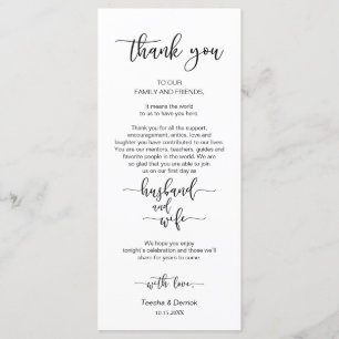 Dinner Place Setting Thank You, Black Font Cards
