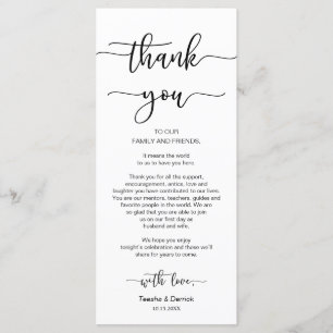 Dinner Place Setting Thank You, Black Script Card