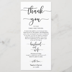 Dinner Place Setting Thank You, Black Script Cards