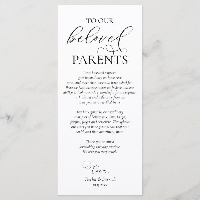 Dinner Place Setting Thank You Calligraphy Card (Front)