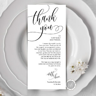 Dinner Place Setting Thank You, Modern Script Card