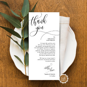 Dinner Place Setting Thank You, Modern Script Card