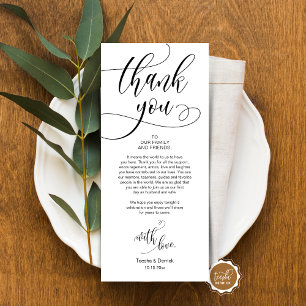Dinner Place Setting Thank You, Modern Script Card