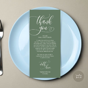Dinner Place Setting Thank You, Modern Script Card