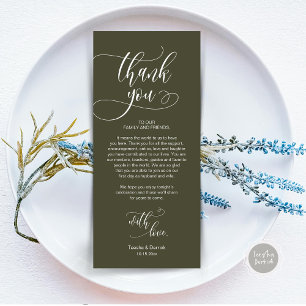 Dinner Place Setting Thank You, Modern Script Card