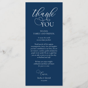 Dinner Place Setting Thank You, Navy Blue Card