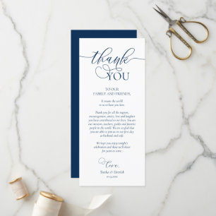 Dinner Place Setting Thank You, Navy Blue Card