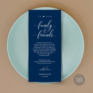 Dinner Place Setting Thank You, Navy Blue Card