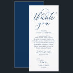 Dinner Place Setting Thank You, Navy Blue Card<br><div class="desc">This is the Modern calligraphy, in Black font, Place Setting Thank You Cards. Share the love and show your appreciation to your guests, when they sit down at their seat and read this personalised charming thank you place setting card. It's a wonderful way to kick off your special day celebration!...</div>