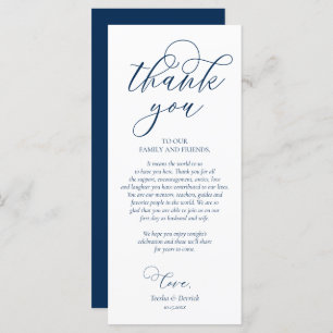 Dinner Place Setting Thank You, Navy Blue Card