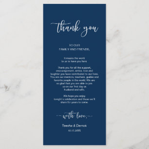 Dinner Place Setting Thank You, Navy Blue, Cards