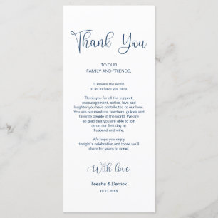 Dinner Place Setting Thank You, Navy Blue Cards