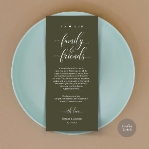 Dinner Place Setting Thank You, Olive Green Card