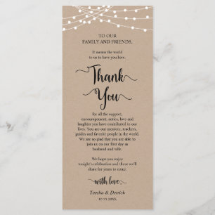 Dinner Place Setting Thank You, Rustic Kraft Cards