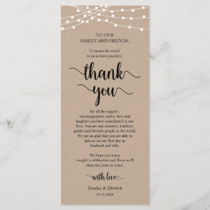 Dinner Place Setting Thank You, Rustic Kraft Cards