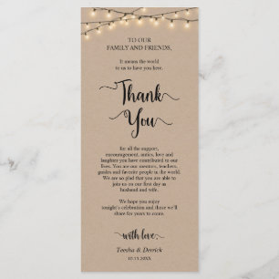 Dinner Place Setting Thank You, Rustic Kraft Cards