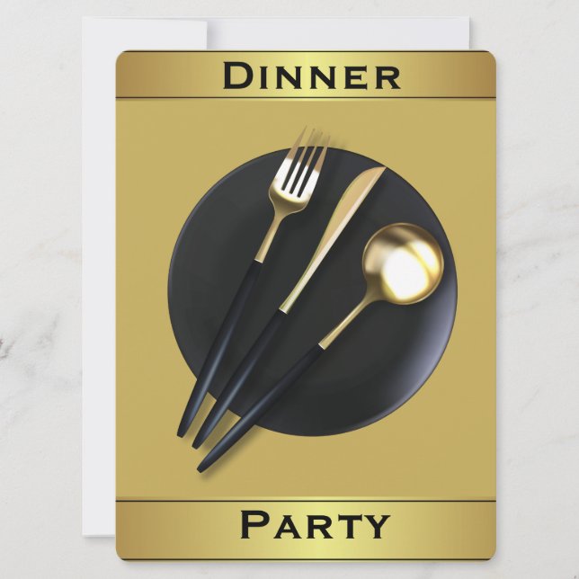 Dinner Plate. Formal Dinner Party Invitation  (Front)