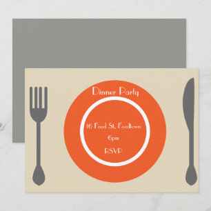 Dinner Plate modern dinner party Invitation