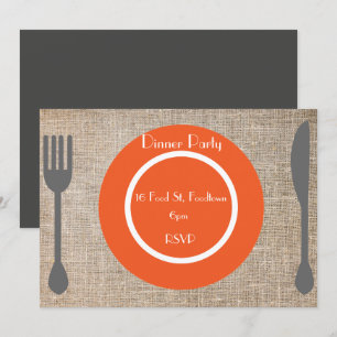 Dinner Plate stylish dinner party Invitation