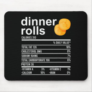Dinner Rolls Nutrition Facts Apparel Funny Thanksg Mouse Mat