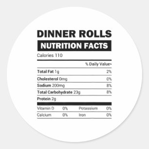 Dinner Rolls Nutrition Facts Family Matching Chris Classic Round Sticker