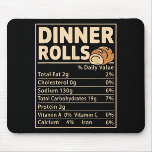 Dinner Rolls Nutrition Facts Funny Bread Food Desi Mouse Mat