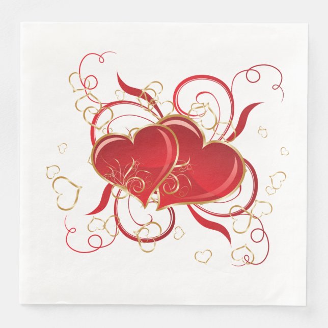 Dinner Size Paper Napkins-Valentine Hearts Napkin (Front)