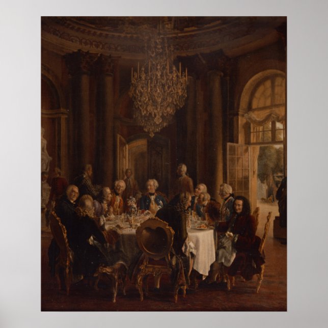 Dinner Table at Sanssouci, 1850 Poster (Front)
