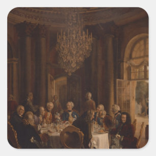 Dinner Table at Sanssouci, 1850 Square Sticker
