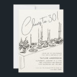 Dinner Table Cheers Drawing 30th Birthday Party Invitation<br><div class="desc">Dinner Table Cheers to 30! Hand Drawing 30th Birthday Party Invitation</div>