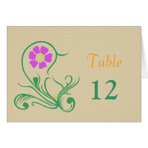 Dinner table number card