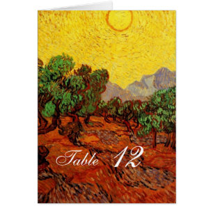 dinner table number card. Vincent van Gogh.