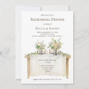 Dinner Table Rehearsal Dinner Invitation