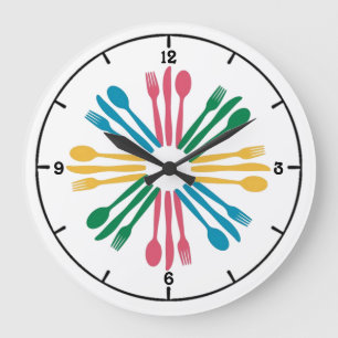 Dinner Time Colourful Kitchen Wall Clock