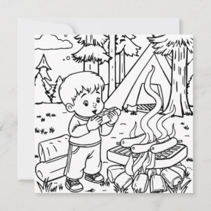 Dinner Time   Kid's Camping Coloring Page